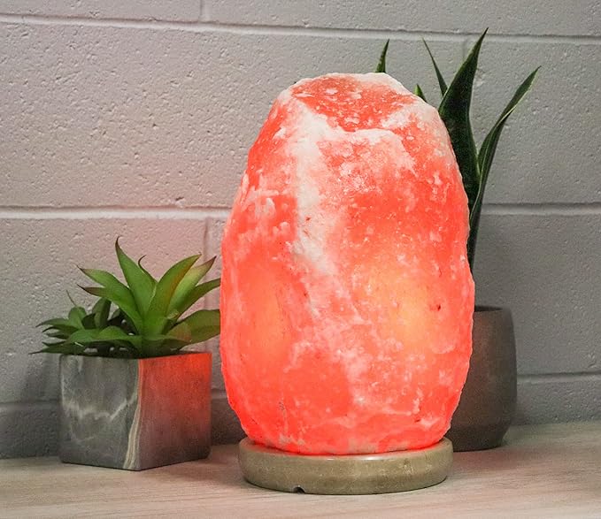Himalayan Secrets X-Large Salt Lamp with Marble Base - Natural Pink Crystal - Dimmer Cord and Bulb Included (55-66 LBS) - Bloomnest