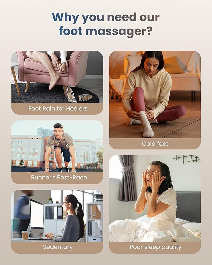COMFIER Shiatsu Foot Massager with Heat, Foot Massager for Neuropathy Plantar Fasciitis, Feet Massage Machine with Deep Kneading Rolling Compression and Remote Control - Bloomnest