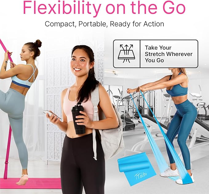 Stretching Strap with Door Anchor & Resistance Band – Improve Leg Stretch Flexibility for Splits, Ballet, Dance, Cheer, Yoga & Gymnastics - Home Leg Stretcher Trainer Equipment Stuff for All Levels - Bloomnest