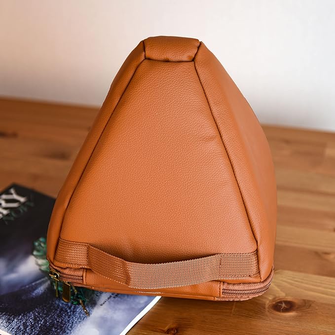 TOPFUND Artificial Leather Carrying Case for Packing Crystal Singing Pyramid 8 inch