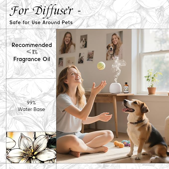 HIQILI Jasmine Fragrance Oil for Aromatherapy Diffuser, Floral Scent for Candle, Perfume Making, Skin Care, Laundry Essential Oil - 1 Fl Oz HIQILI
