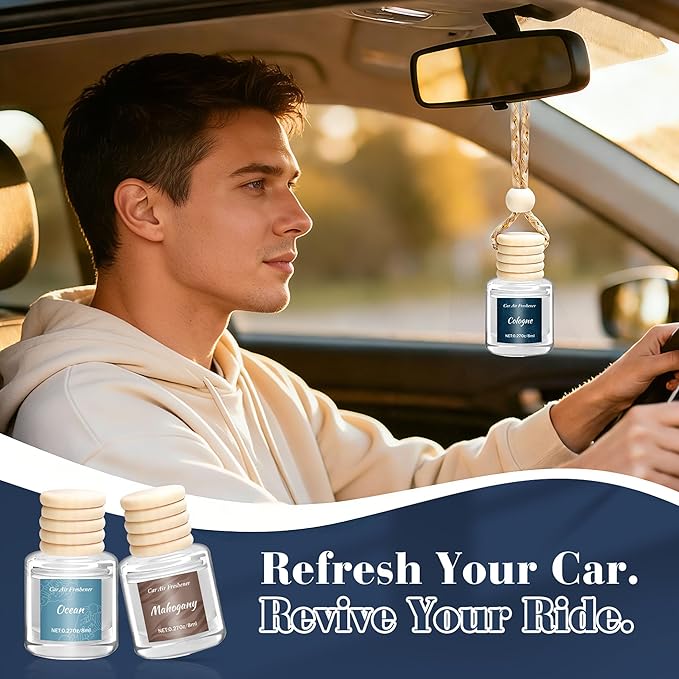 Premium Car Air Freshener, 6 Pack Deep Luxury Scent Essential Oil Diffuser, Long Lasting Fragrance Interior Decor Unisex,Hanging Aroma Diffuser Executive Business Car Accessories Mens Gifts - Bloomnest