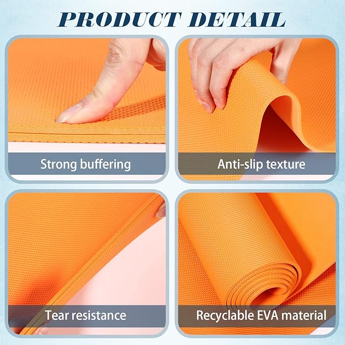Nuanchu 16 Pack 68" x 24" x 4 mm Yoga Mats Bulk Gym Bundle Thick Eva for Kids and Adult Latex Free Exercise with Non Slip Texture for Outdoor Yoga, Workout or Pilates - Bloomnest