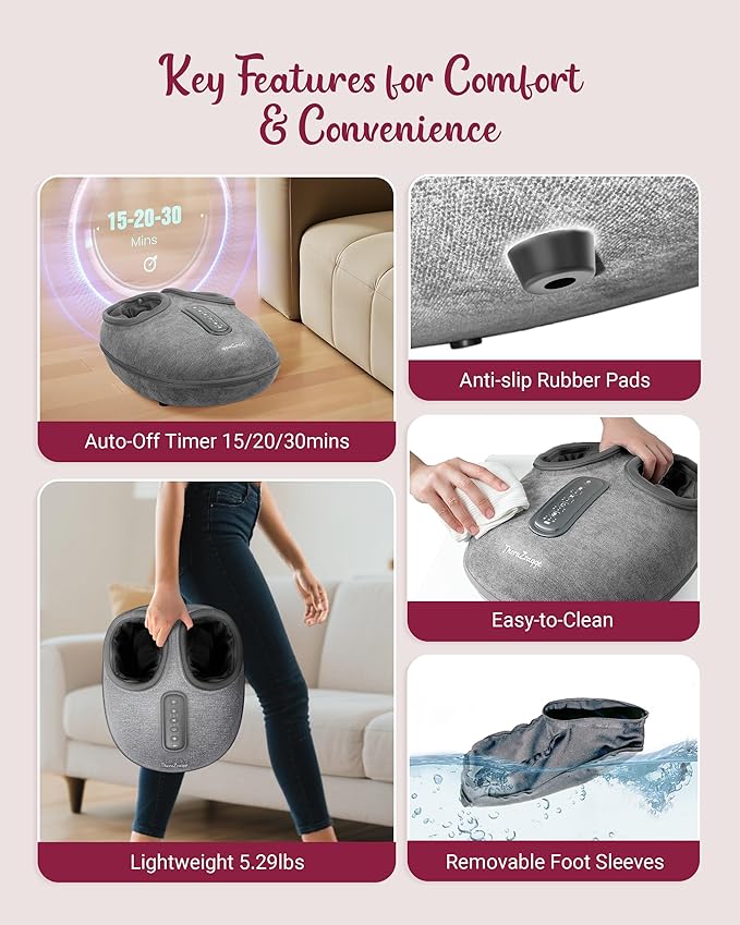 Foot Massager with Heat, Compression, Shiatsu Foot Massager Machine with Remote, Auto-Off Timers, Foot Warmer for Home Office, Up to Size 14 - Bloomnest