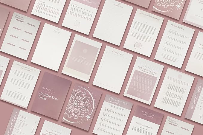 Manifestation Journal for Women - 12- Week Self Care Journal w/Vision Board, 100 Digital Affirmation Cards, Gratitude Prompts & Goal Setting, Meditation - Bloomnest