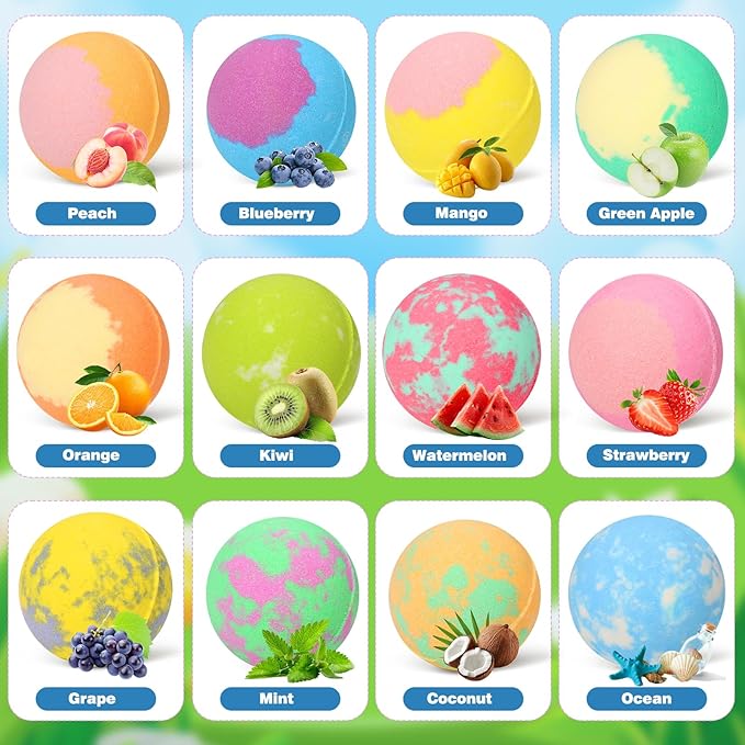 Bath Bombs for Kids with Toys Inside for Girls Boys, 12 Pack Kids Bath Bombs with Surprise Dog Pretend Playset, Handmade Bubble Bath Fizzies Birthday Christmas Gift Set - Bloomnest
