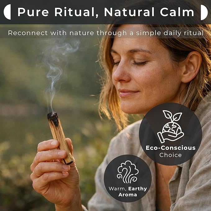 5 Palo Santo Sticks with White Holder (White) ENERGIZEDAURA