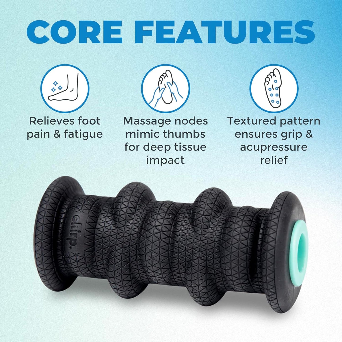 Chirp Wheel XR Foot Massage Roller - Targeted Massage for Plantar Fasciitis and Foot Fatigue, Arch Pain Relief, and Muscle Recovery | High Density Foam Exercise Equipment, 500lbs Capacity, 2" Mint
