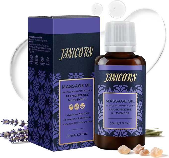 Frankincense & Lavender Aromatherapy Oil for Face & Body Massage – Plant-Based Blend for Nourishing Care, Resinous-Floral Aroma for Calming and Grounding Self-Care Rituals, 1 fl oz / 30 ml - Bloomnest