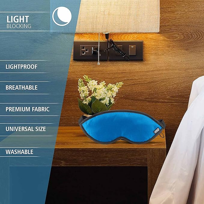 Lewis N. Clark Comfort Sleep Mask | Eye Mask for Travel | Comfortable & Breathable | Light Blocking & Adjustable | Light Blue - Bloomnest