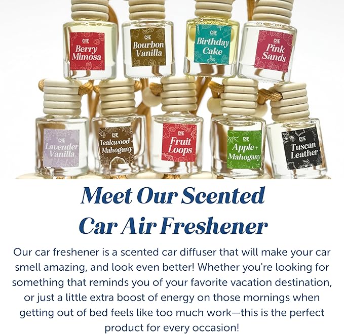 CANDECraftCo Car Air Hanging Fragrance Oil, Car Auto Freshener for Essential Oils, Scents Fragrance Aromatherapy Automobile Diffuser, Long Lasting (Cactus Bloom + Lavender Vanilla) - Bloomnest