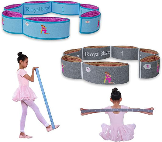 2 PCS Stretch Bands For Kids and Adults – Yoga Straps for Stretching with Multi- Loop – Workout Guide – Video For Exercise, Elastic Stretch Strap Pilates, Yoga, Dance, Gymnastics, Dance, Ballets Bands - Bloomnest