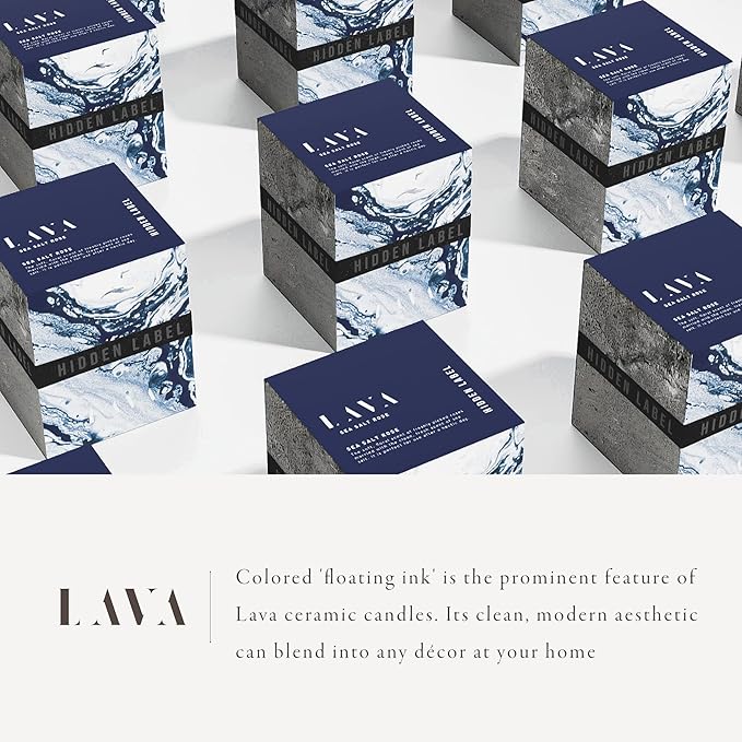 Hidden Label Scented Soy Candles, Large Candle 12oz Sea Salt Rose Ceramic Jar Lava Collection, Gorgeous Gifts for Birthday Thanksgiving Christmas - Bloomnest