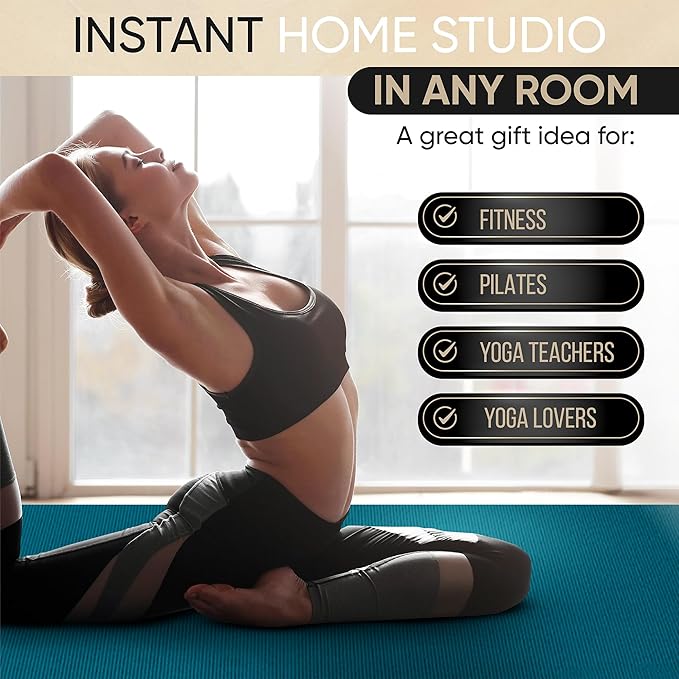 Gorilla Mats Premium Large Yoga Mat – 6' x 4' x 8mm Extra Thick & Ultra Comfortable, Non-Slip Barefoot Exercise Mat – Works Great on Any Floor for Stretching, Cardio or Home Workouts - Bloomnest