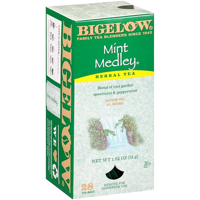 Bigelow Mint Medley Herbal Tea Bags 28-Count Boxes (Pack of 6) Mint Tea Bags Peppermint & Spearmint Herbal Tea All Natural Gluten Free - Bloomnest