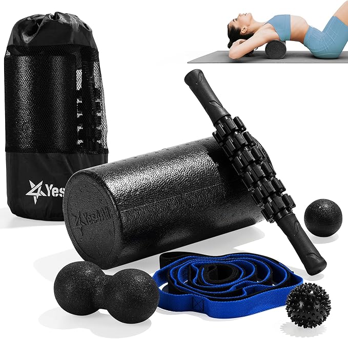 Yes4All High-Density EPP Round Back Roller Foam, Exercise Foam Roller for Yoga, Pilates & Stretching - 12, 18, 24, 36 inch - Bloomnest