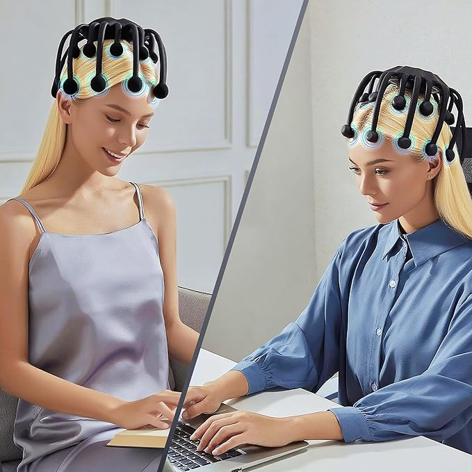 Electric Scalp Massager, 360° Octopus Head Massager Automatic 5 Modes Scalp Stress Relax Device MEDAMOC