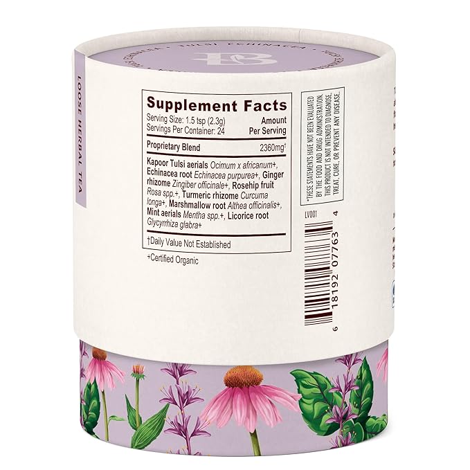 Banyan Botanicals Tulsi Echinacea Tea – Organic Immune Support with Turmeric & Rosehip – Caffeine Free Tea for Healthy Immune Function* – 2 oz. – Non-GMO Sustainably Sourced Herbal Loose Leaf - Bloomnest