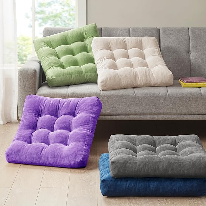 Degrees of Comfort Floor Cushion 22: Square Purple 22x22x4 Gusset Square-1PK - Bloomnest