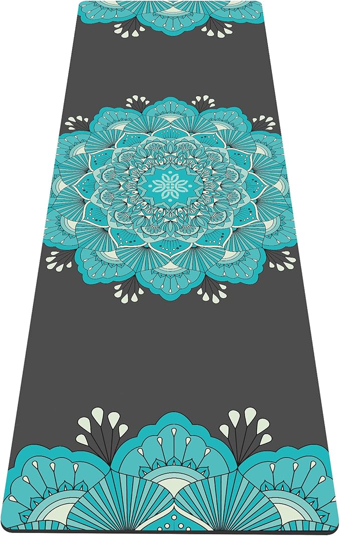 nuveti Yoga Mat Print Extra Thick TPE Non Slip Fitness Exercise Mat with Carrying Bag,72"x24" Extra Thick 6MM Exercise & Workout Mat for Yoga, Pilates Fitness and Floor Exercises - Bloomnest