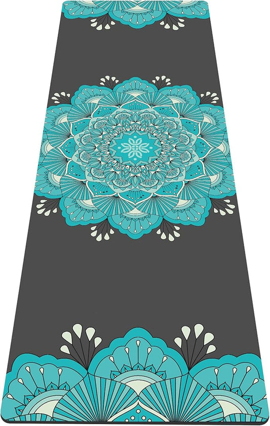 nuveti Yoga Mat Print Extra Thick TPE Non Slip Fitness Exercise Mat with Carrying Bag,72"x24" Extra Thick 6MM Exercise & Workout Mat for Yoga, Pilates Fitness and Floor Exercises - Bloomnest