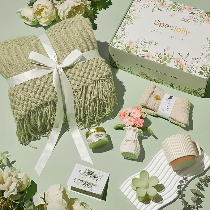 Valentines Day Gifts for Her Wife Mom Friend Sister Girlfriend, Self Care Birthday Gifts for Women Get Well Soon Care Package, Sympathy Gift Set After Surgery Thinking of You Inspirational Basket - Bloomnest