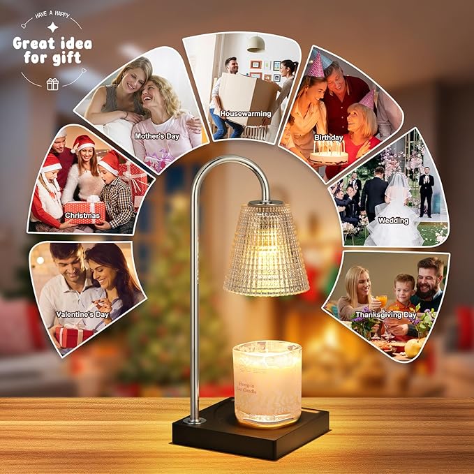 Hong-in Candle Warmer Lamp with Timer Dimmer,House Warming Gifts New Home Room Decor,Birthday Gifts for Women Mom Sister,Modern Wax Warmer for Scented Wax Jar Candles