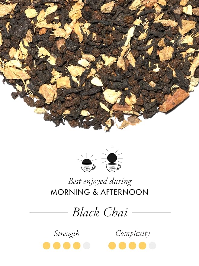 TWG Tea | Black Chai | Black Tea | Aromatic Indian Spices | 15 Hand Sewn Cotton Teabags | Gift Set - Bloomnest