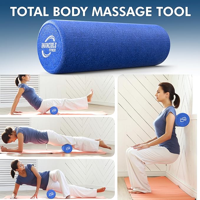 Invincible Fitness 17'' EPP Foam Roller for Deep Tissue Massage – Enhance Recovery, Relieve Pain, and Boost Mobility for a Stronger, Healthier You (Blue) - Bloomnest
