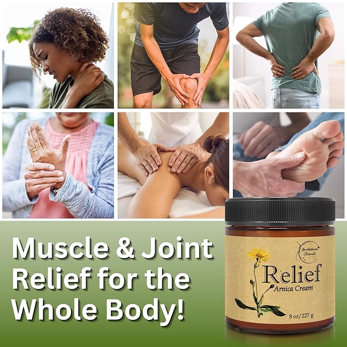 Relief Arnica Cream Natural Lotion for Effective Sore Muscle Relief | Arnica Bruise Cream with Lemongrass & Eucalyptus Essential Oils | Best Massage Lotion for Massage Therapy – 2 Pack - Bloomnest