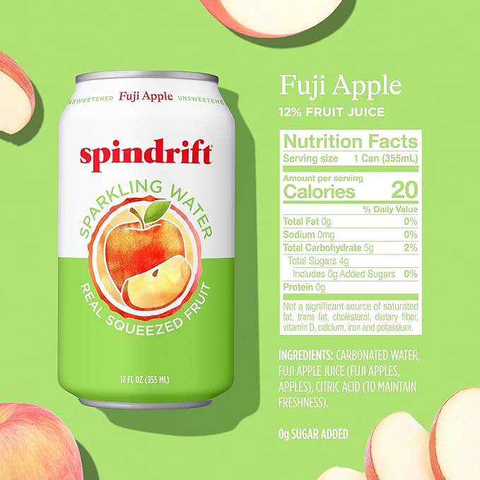 Spindrift Fuji Apple Can 12 Ounce (Pack of 24) - Bloomnest