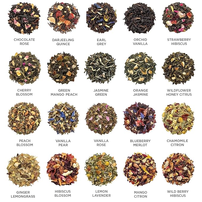 Tea Forte Jubilee Premium Tea Chest Gift Sampler, 40 Count, 2 of each Variety Blend Individually Wrapped Handcrafted Pyramid Infuser Bags - Bloomnest