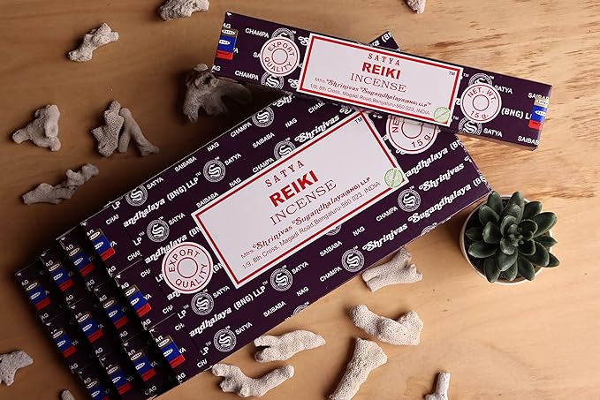 EARTH Satya Reiki Incense Sticks 15 GMS (Pack of 12) (Green Certified) Indian Perfumed Hand Rolled Agarbatti Perfect for Worship,Relaxation, Medication. Earth