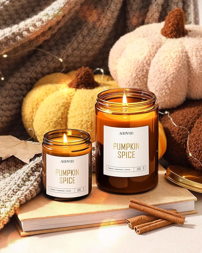 AOOVOO Pumpkin Spice Candles - 22 oz Scented Candles, Aromatherapy Candle, Soy Candle for Home Scented - Bloomnest