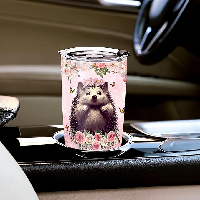 WAZONE Personalized Hedgehog Stainless Steel Tumbler Customized Name Gifts Idea For Hedgehogs Lovers Women Girls On Christmas Birthday Travel Mug 20oz 30oz Insulated Cup Keep Cold Hot Drinks - Bloomnest
