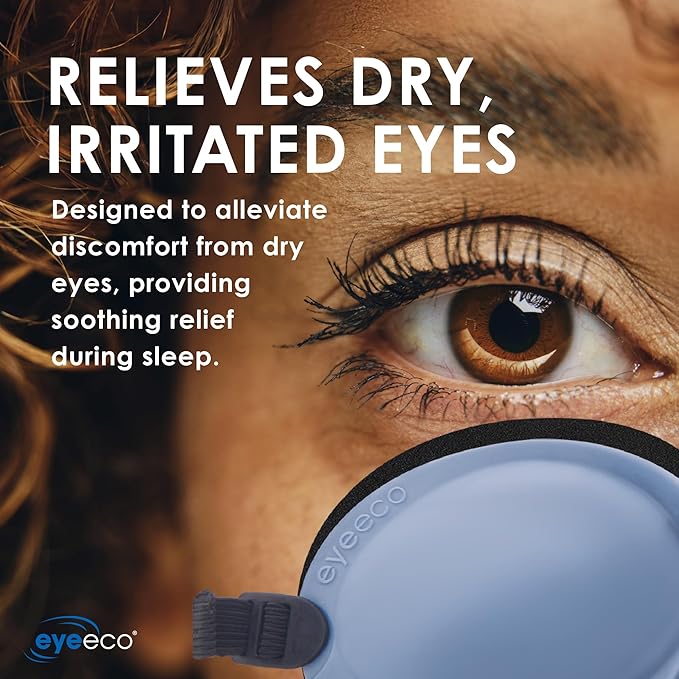 Eye Eco Tranquileyes Mini Sleep Eye Mask – Dark Eye Mask for Dry, Irritated Eyes - Soft Comfort Eye Shade - Adjustable Straps Creates Darkness – Travel, Nap, Sleep – Blue, Not One-Size-Fits-All - Bloomnest