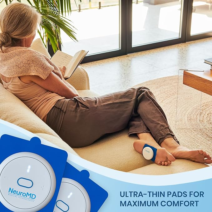 NeuroMD 2-Pack Combo Replacement TENS Unit Electrode Pads for Wireless Muscle Stimulator & Pain Relief - Reusable 30 Times | Snap-On Connector | Compatible with Whole Body Corrective Therapy Device - Bloomnest