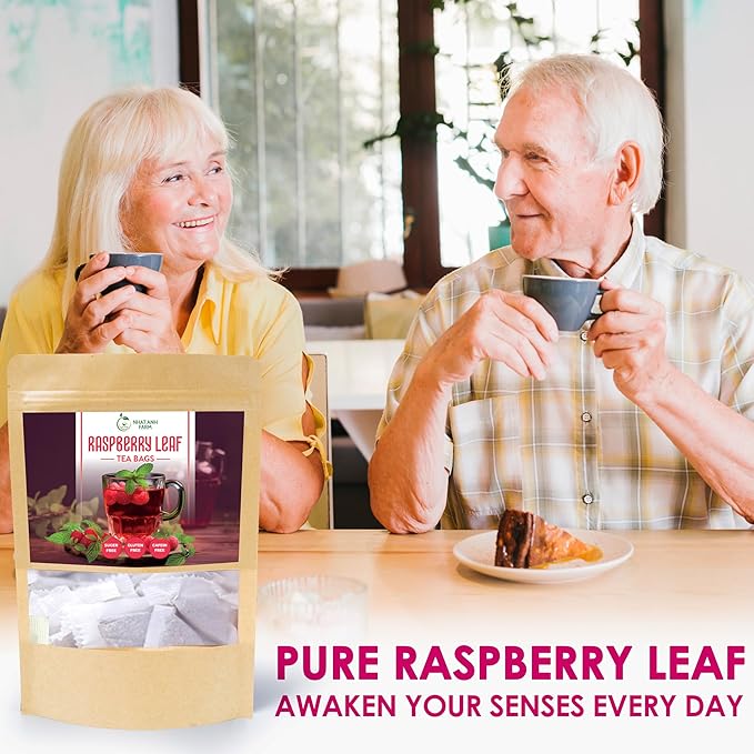 Nhat Anh Farm - Premium Red Raspberry Tea Bags - 40 Dried Red Raspberry Leaf Tea Bags, 100% Natural & Pure Raspberry Leaf, Sugar/Caffeine/Gluten Free. Good For Female Health. - Bloomnest