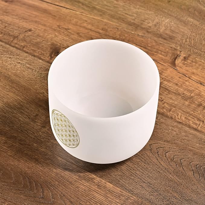 CVNC 528HZ C Note 8 Inch Flower Of Life Crystal Singing Bowl Meditation Sound Bath Sound Healing Chakra Singing Bowl - Bloomnest