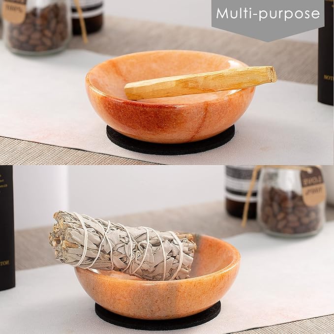 Rare Natural Red Marble Incense Holder, Astonishing Incense Burner for Meditation - Sunset Red - Bloomnest