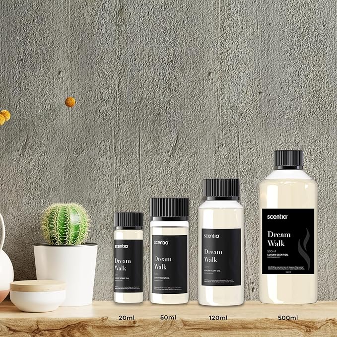 Scentia Hotel Diffuser Oil Inspired by The 5-Star Hotel Scent - 50 ml 1.69 fl oz - Fragrance Oil Blend White Tea, Cedarwood & Amber Notes for Aromatherapy Diffusers and Humidifiers - Dream Walk - Bloomnest