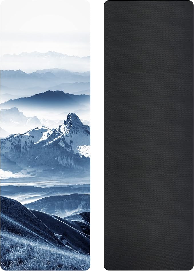 Non Slip Yoga Mat TPE Workout Mat for Men Women, Thick Workout Mat with Carrying Strap, Fitness Mats for Exercise, Yoga, Fitness, Pilates, Floor Workouts (72" x 24" x 6mm) - Bloomnest