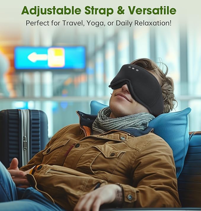 BambooCotton 3D Bluetooth Sleep Mask, LC-dolida 2025 New Sleep Headphones, Wireless Comfort, Sustainable Luxury for Better Sleep - Bloomnest