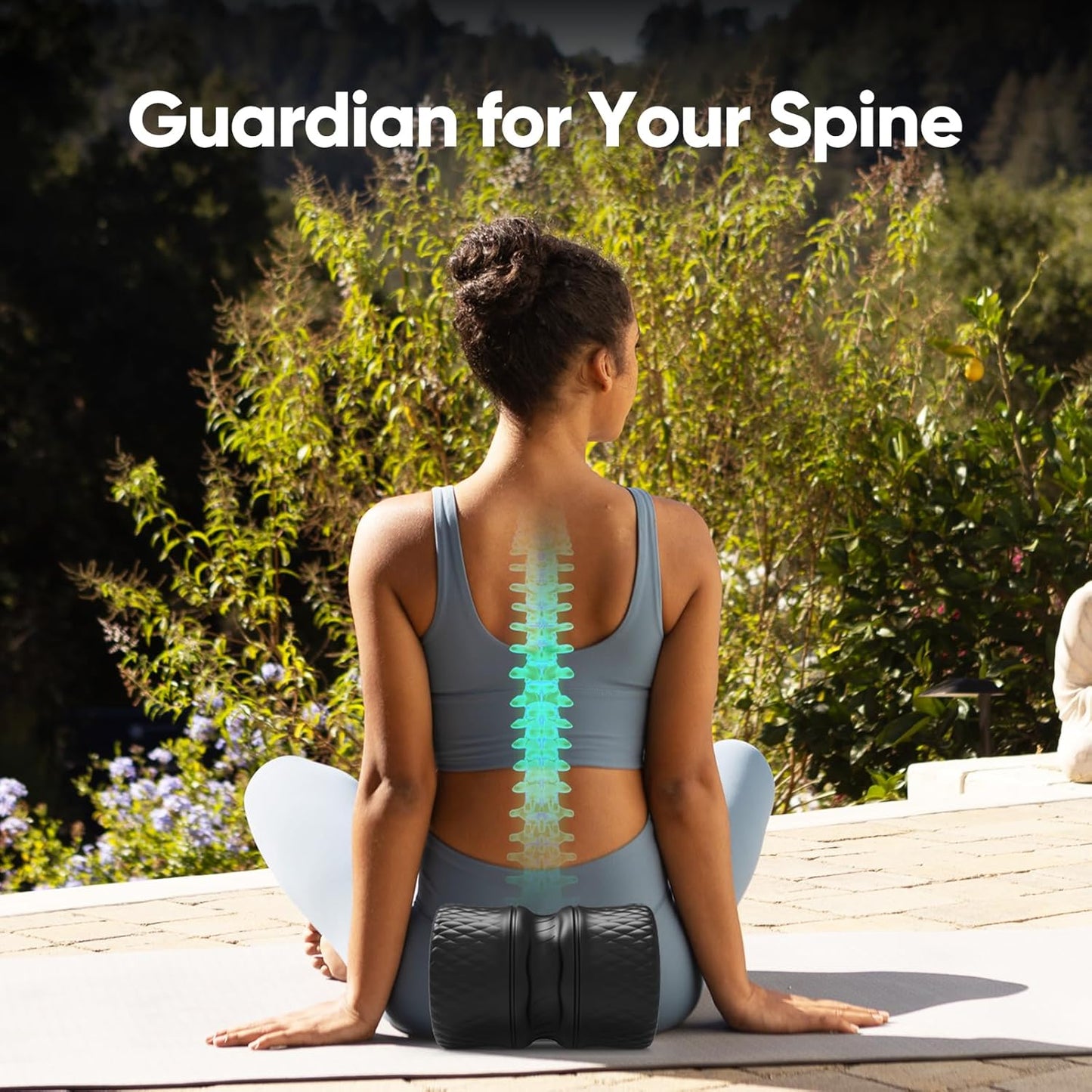 FitBeast Back Roller - Deep Tissue Massage Wheel, Yoga Wheel & Back Stretcher for Pain Relief (6'')