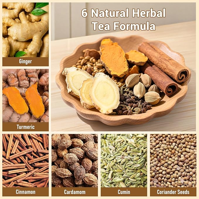 Anti-Inflammaheb Tea, 100% Natural Inflammation Tea from Premium Turmeric, Ginger, Cinnamon, Cardamom, Cumin, Coriander Seeds Herbal Ingredients, Supports Antioxidant, Boost Immunity (1 Pack/120 Bags） - Bloomnest