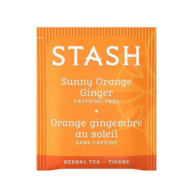 Stash Tea Sunny Orange Ginger Herbal Tea - Naturally Caffeine Free, Non-GMO Project Verified Premium Tea with No Artificial Ingredients, 18 Count (Pack of 6) - 108 Bags Total - Bloomnest