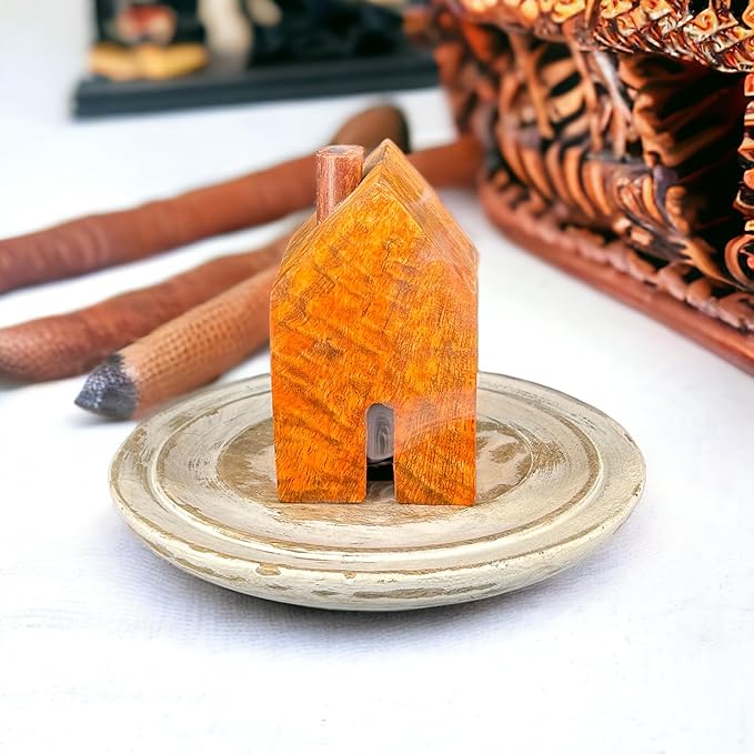 S.B ARTS Incense Holder for Sticks, Insence Stick Holder Ash Catcher for Table Decorations and Gifting - Wooden Incense Tray for Sticks - Home Decor Gifts (Brown Hut) - Bloomnest
