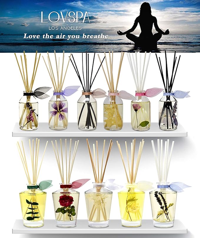 LOVSPA REVITALIZE Mandarin Lime & Basil Diffuser Oil - Essential Oils for Diffuser Refill & Air Freshener Room Spray - Long-Lasting & Natural Home Fragrance, Scented Oil for Diffusers, USA Made, 4oz - Bloomnest