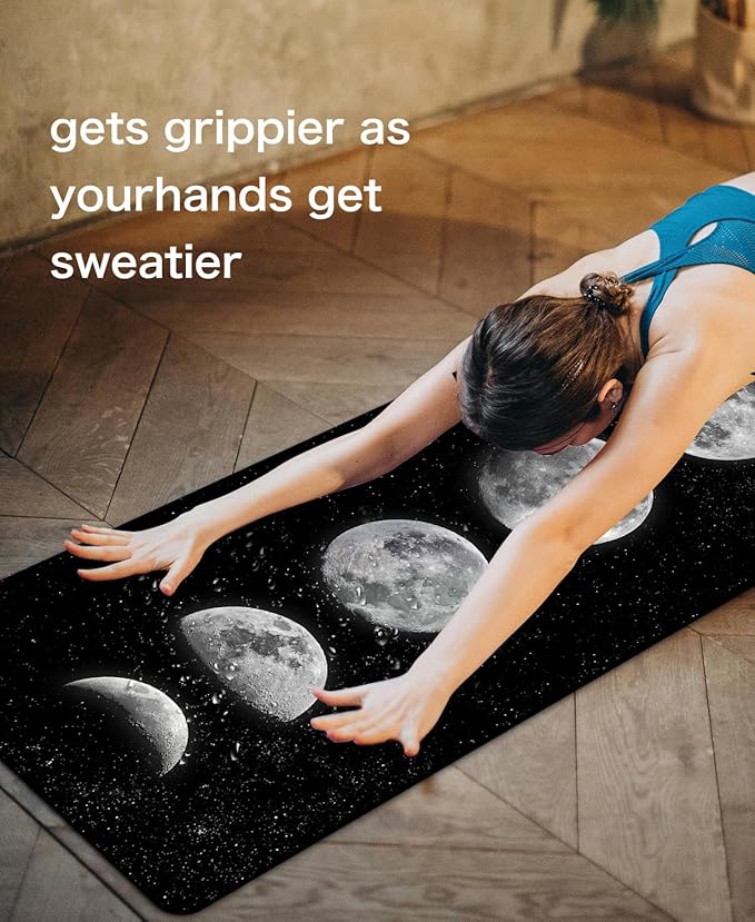 Non Slip Yoga Mat TPE Workout Mat for Men Women, Thick Workout Mat with Carrying Strap, Fitness Mats for Exercise, Yoga, Fitness, Pilates, Floor Workouts (72" x 24" x 6mm) - Bloomnest