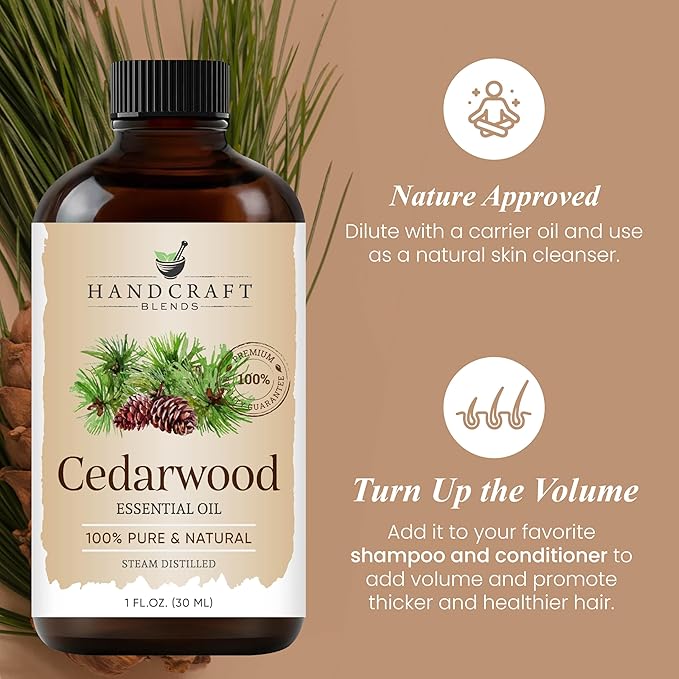 Handcraft Blends Cedarwood Essential Oil – 1 Fl Oz – 100% Pure and Natural – Premium Grade Essential Oil for Diffuser and Aromatherapy, Skin, Massage, Candle and Soap Making Fragrance - Bloomnest